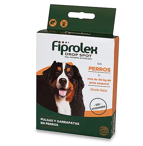 FIPROLEX PARA PERROS- ¡Pulgas en perros!-FIPROLEX para perros extra grandes de +40 KG 4.02ml