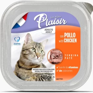 Plaisir-Pate-Gato-Pollo-Nutrición-animal-alimento-húmedo-para-gato-en-pate