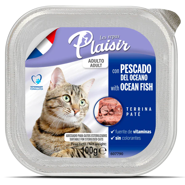 Plaisir-Pescado-del-oceano-Gato-Nutrición-Animal-alimento-húmedo-para-gato
