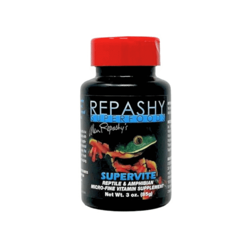 Super-Vite-Repashy-Nutrición-Animal-Repashy suplemento para reptiles Supervite es un suplemento en polvo para reptiles, contiene vitamina A preformada y betacaroteno liposoluble e hidrosoluble.  Ayuda a mejorar la coloración en reptiles como ranas