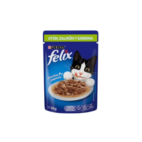 - Felix gato adulto atún, salmón y sardina sobre (85 g)