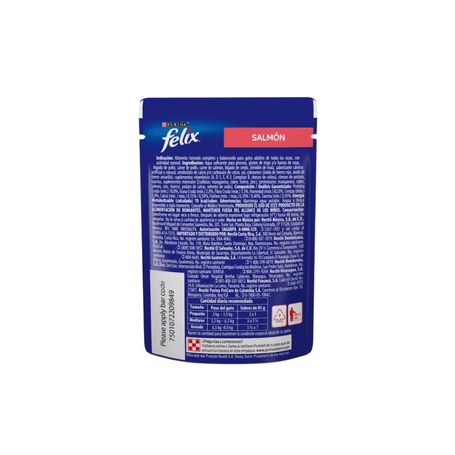 Felix gato adulto Salmón sobre 85g
