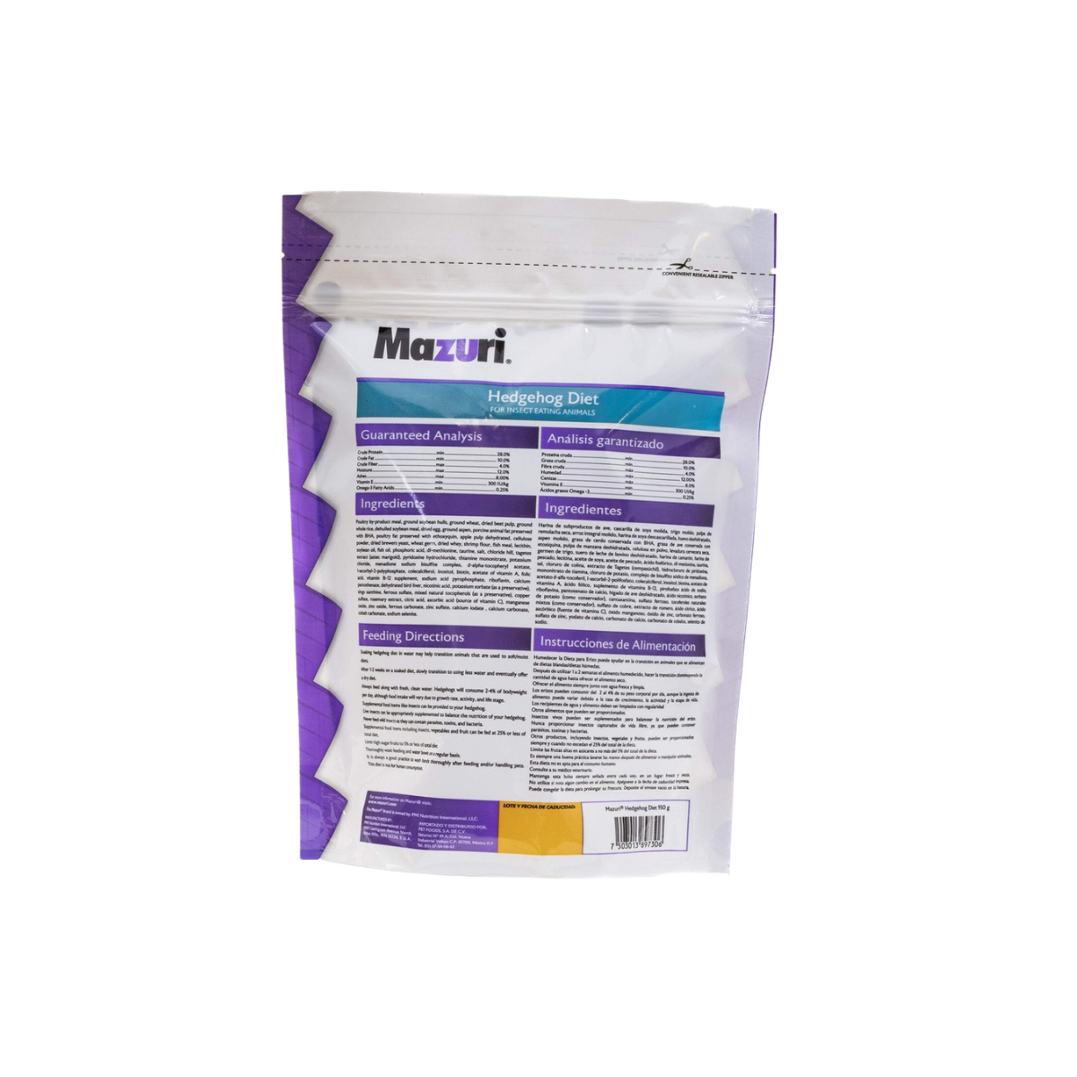 Mazuri alimento para Erizo de Tierra 950g
