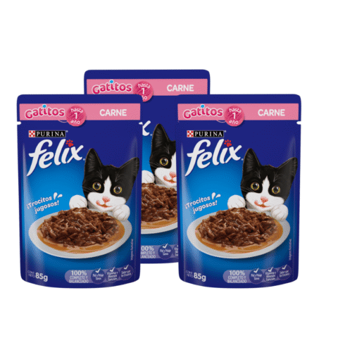 Combo 12 sobres Felix gatito carne y salsa