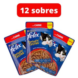 Combo 12 sobres Felix Tiritas carne - 1