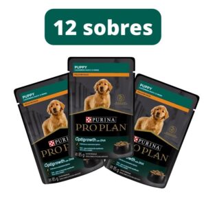 Combo 12 sobres Pro Plan perro cachorropuppy pollo - 1