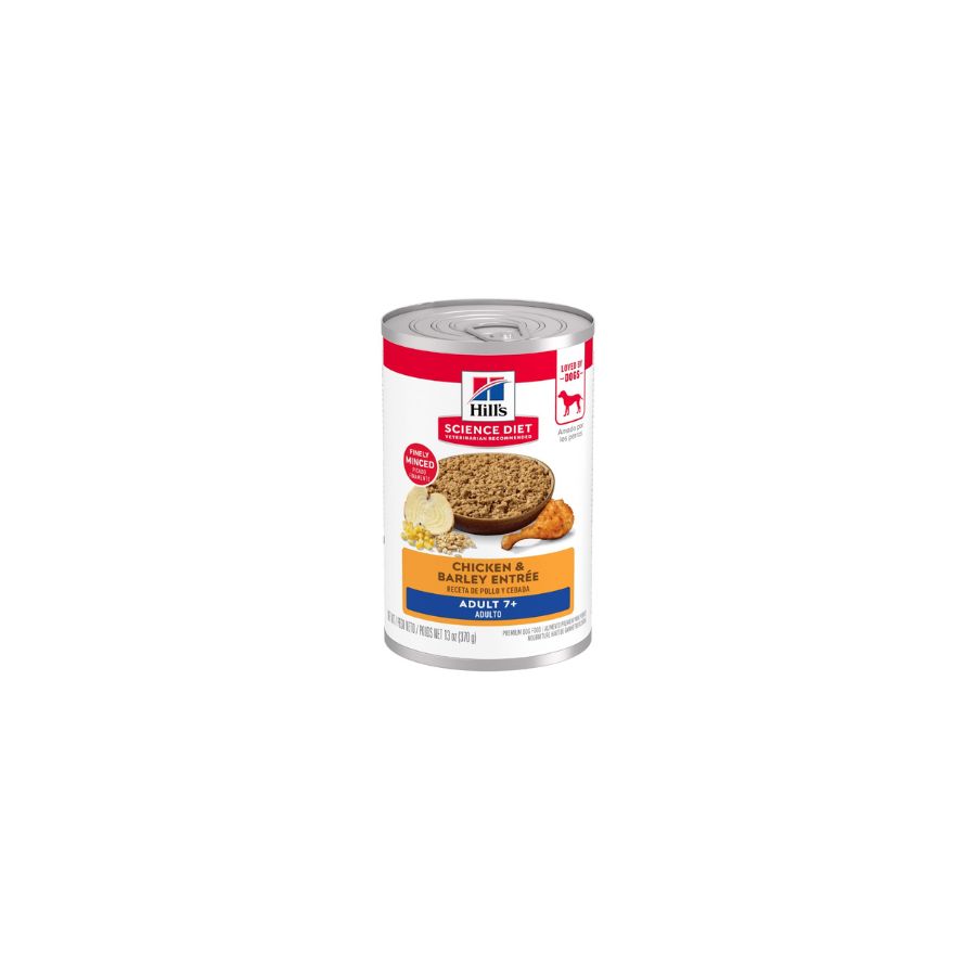 Hill's lata perro adulto 7+ pollo y cebada 370g