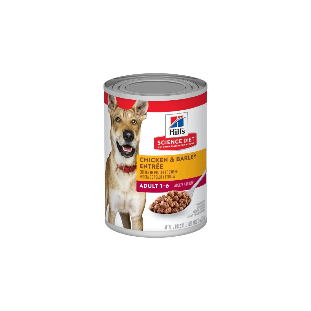 Hill's Lata perro adulto Receta de pollo y cebada 370G