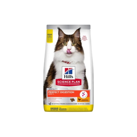Hill's Perfecta digestión alimento para gatos adultos 1+ con pollo y arroz integral 1.6Kg