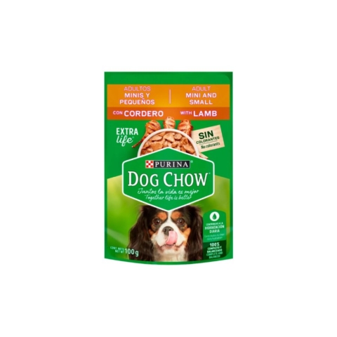 Dog Chow sobre cordero adulto mini y pequeños 100g