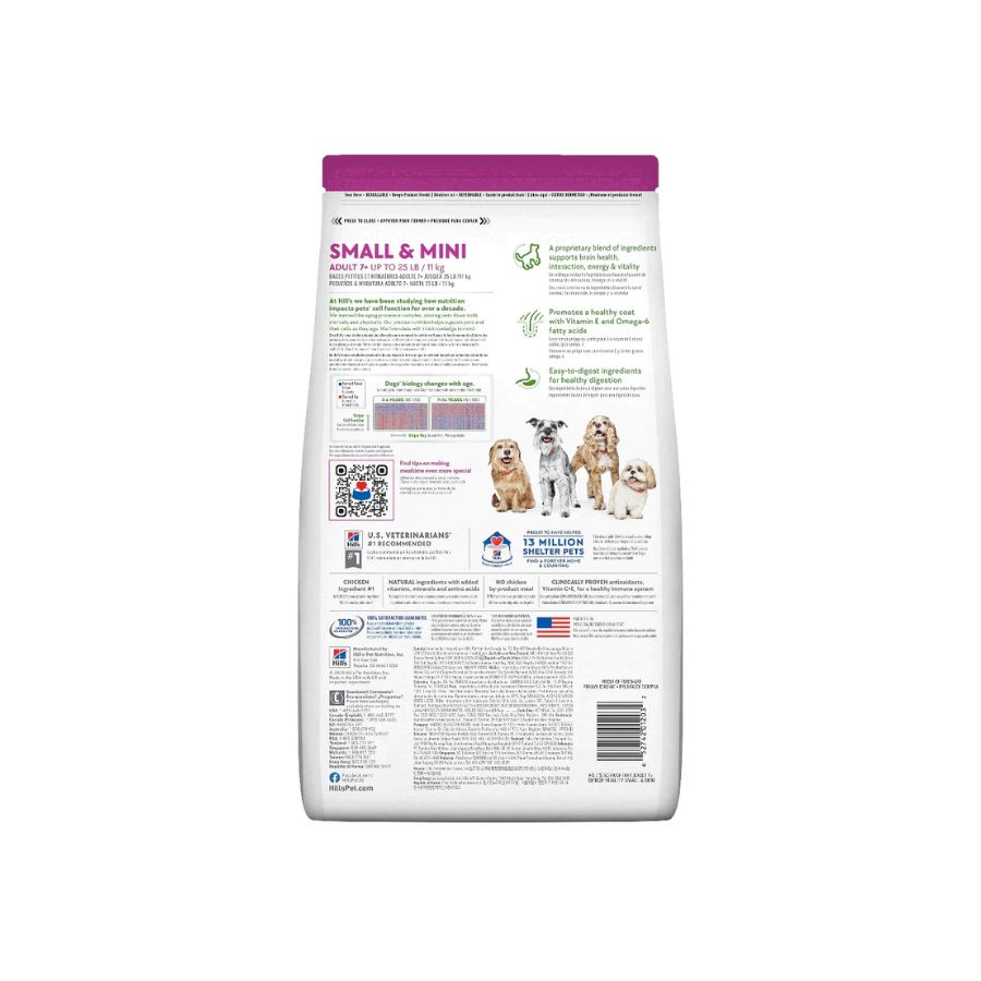 Hill’s alimento para perros 7+ Vitality razas pequeñas y minis (1.5 Kg / 5.7 Kg) - 1.60kg